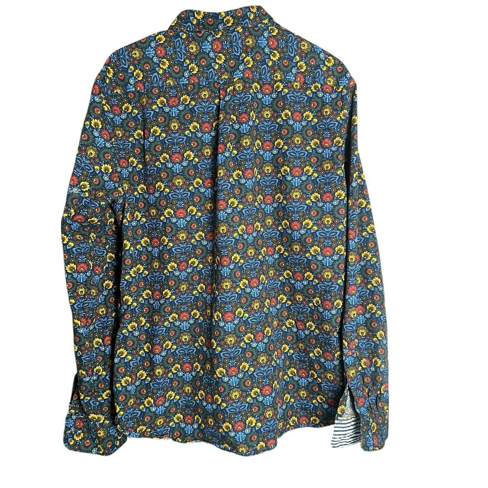 Porter & Ash Adult X Large Navy Floral Button Up Long Sleeve Beach Spring - Picture 9 of 11